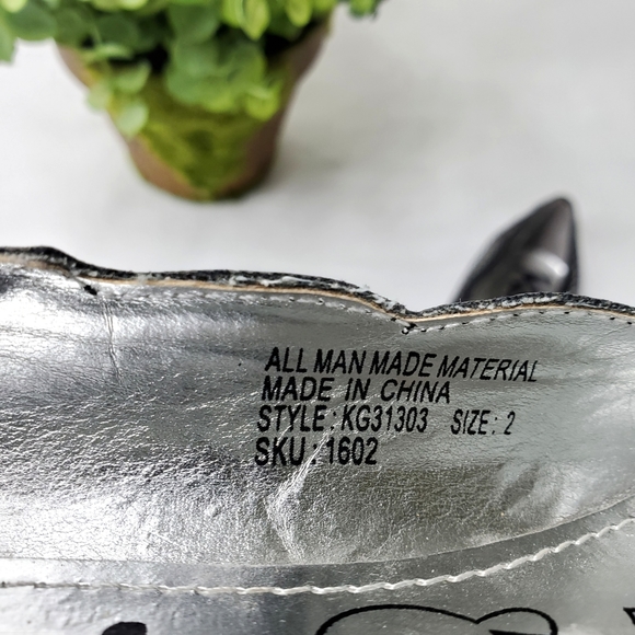 Kensie Girl Flats Balerina 31303 Black Silver 2 - Picture 8 of 9